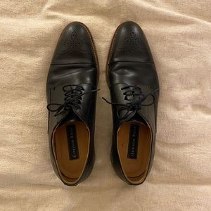 Gordon Rush Black Cap Toe Wingtip Oxford shoes